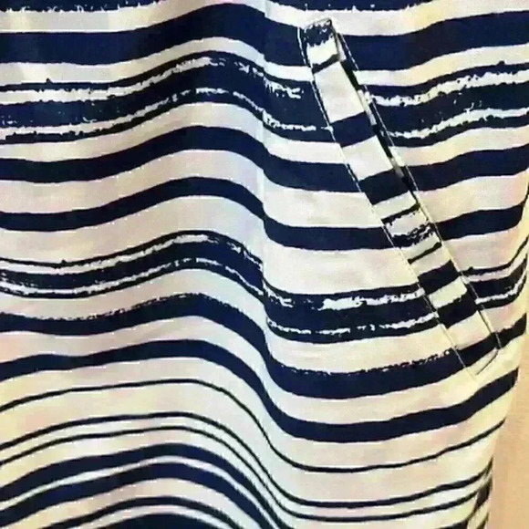 CAbi "Knot" White/Blue Striped Nautical sun/slip/tank Dress detail Size M - Picture 4 of 14